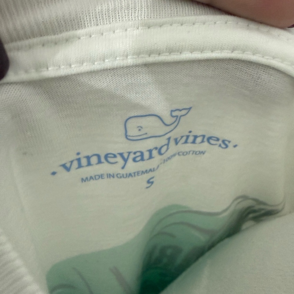 Vineyard Vines White Tee with Nautical Blue Design - Picture 6 of 6